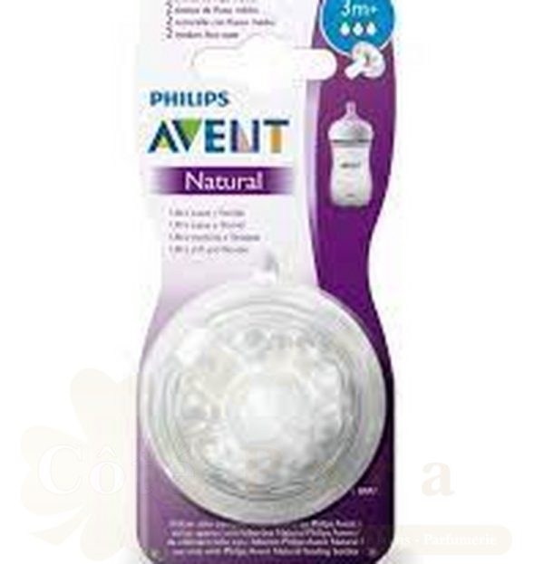 AVENT NATURAL 2 TETINES 3M+ MED FLOW