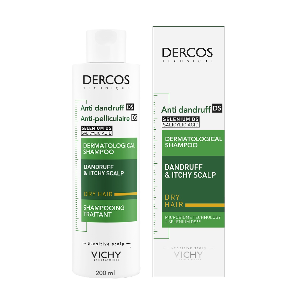 VICHY DERCOS SHAMPOING ANTI PELLICULAIRE DS CHEVEUX SECS 200 ML