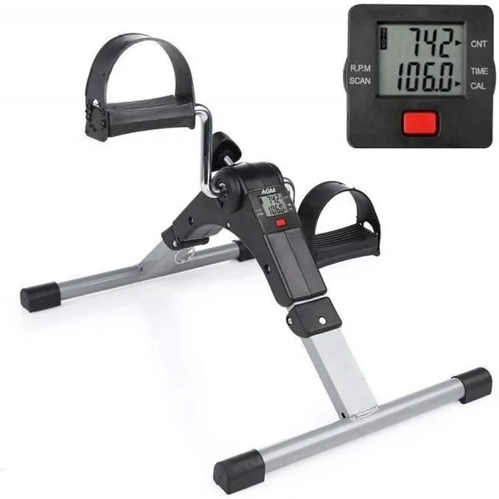 Mini Exercise Bike Portable Pedal Exerciser Gym Fitness Leg Arm Training Adjustable Resistance with LCD Display for Women and Men